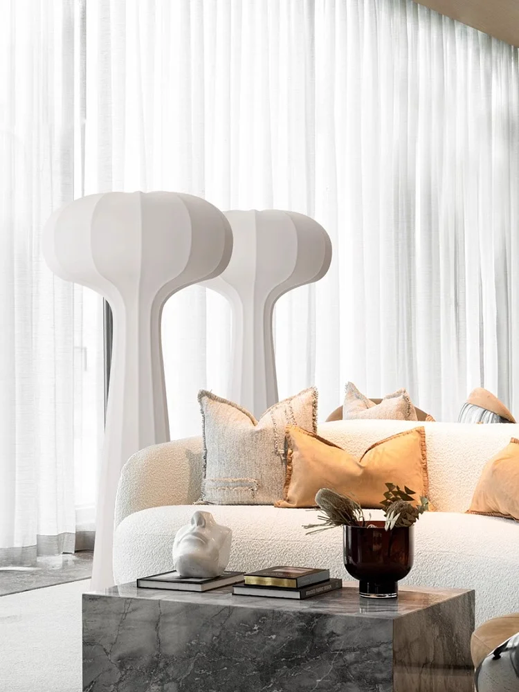Wabi-Sabi Style Living Room Lamp & Mushroom Floor Lamp