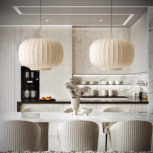 Silk Fiber Pendant Light - 图片 3
