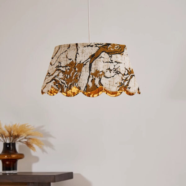 Artisanal Fabric Pendant Light - 图片 3
