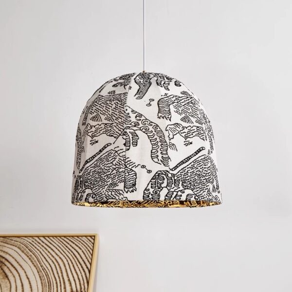 Artisanal Fabric Pendant Light - 图片 2