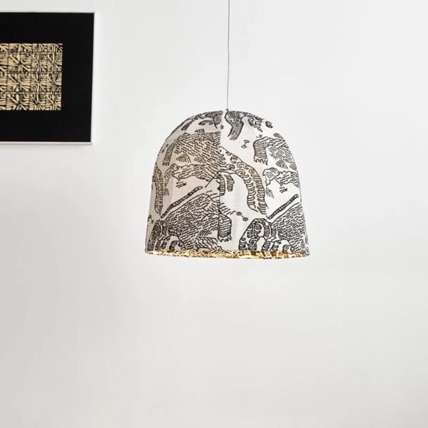 Artisanal Fabric Pendant Light - 图片 3