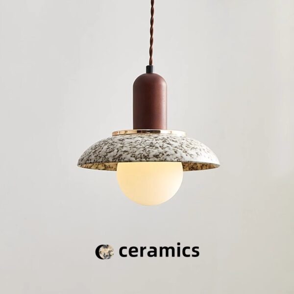 Zen Ceramic Wooden Chandelier, Custom Handcraft - 图片 2