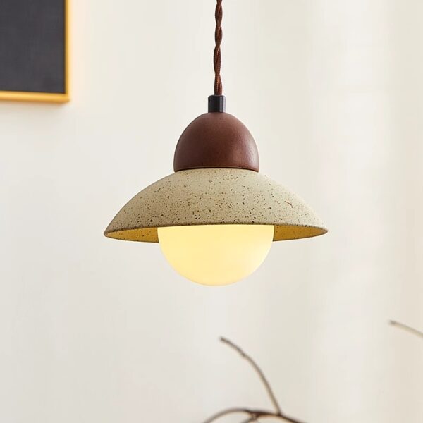 Vintage Industrial Ceramic Wooden Chandelier - 图片 2