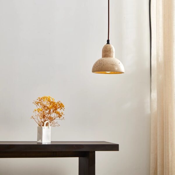 Japanese Wabi-Sabi Ceramic Wooden Chandelier for Export - 图片 2
