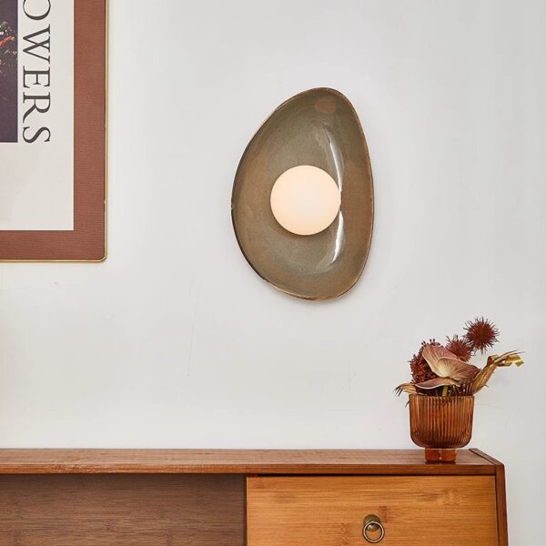 Nordic Minimalist Ceramic Wall Sconce - 图片 2