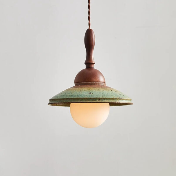 Neo-Chinese Style Ceramic Wooden Chandelier for Export - 图片 2