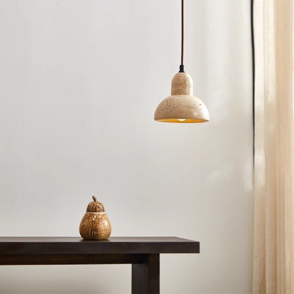 Japanese Wabi-Sabi Ceramic Wooden Chandelier for Export - 图片 3