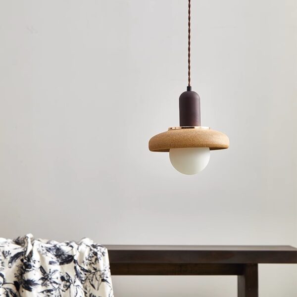 High-Fired Ceramic Wooden Chandelier - 图片 3