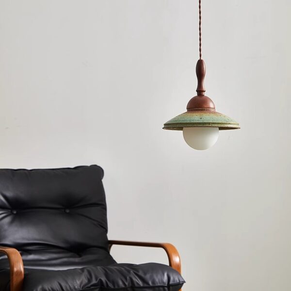 Neo-Chinese Style Ceramic Wooden Chandelier for Export - 图片 3