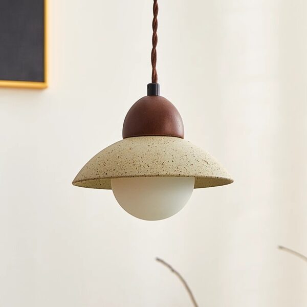 Vintage Industrial Ceramic Wooden Chandelier - 图片 4