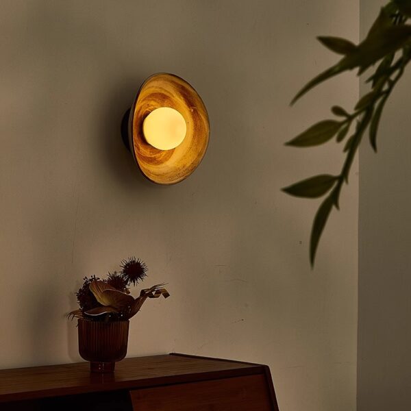 Japanese Wabi-Sabi Ceramic  Wall Sconce - 图片 4