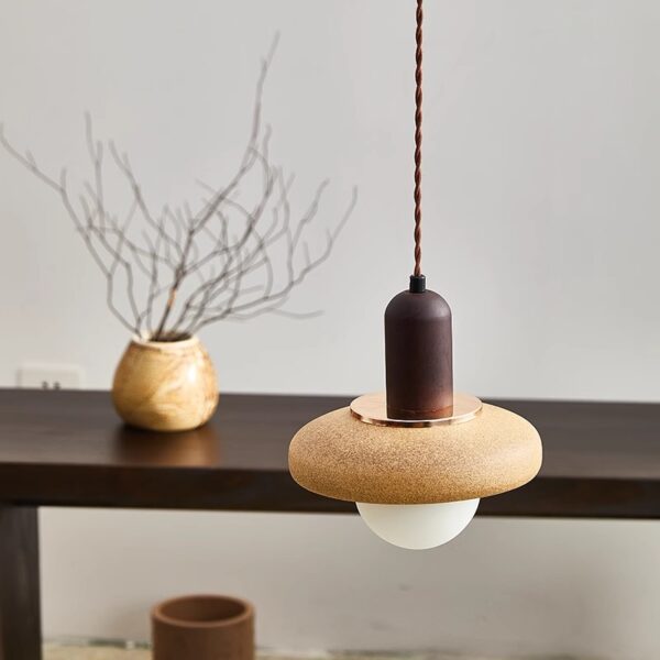 High-Fired Ceramic Wooden Chandelier - 图片 4