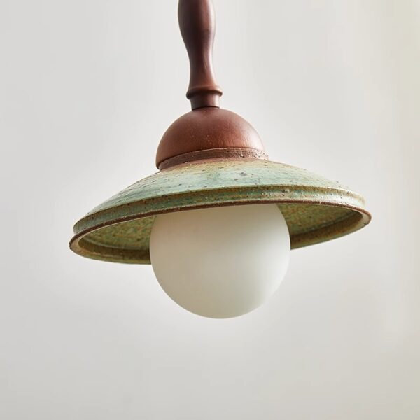 Neo-Chinese Style Ceramic Wooden Chandelier for Export - 图片 4