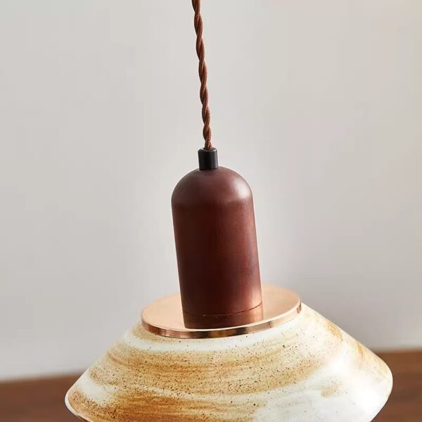 Nordic Minimalist Ceramic Wooden Chandelier - 图片 5