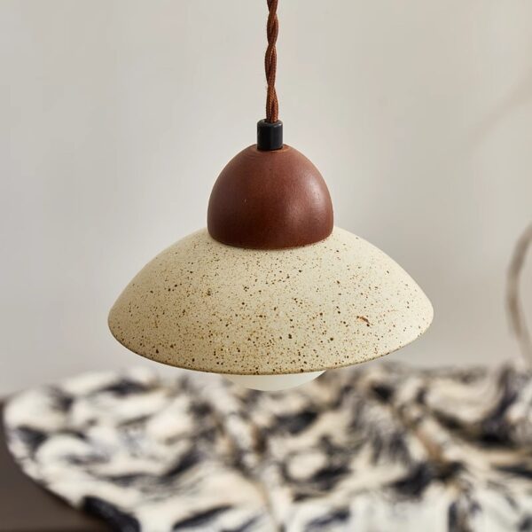 Vintage Industrial Ceramic Wooden Chandelier - 图片 5
