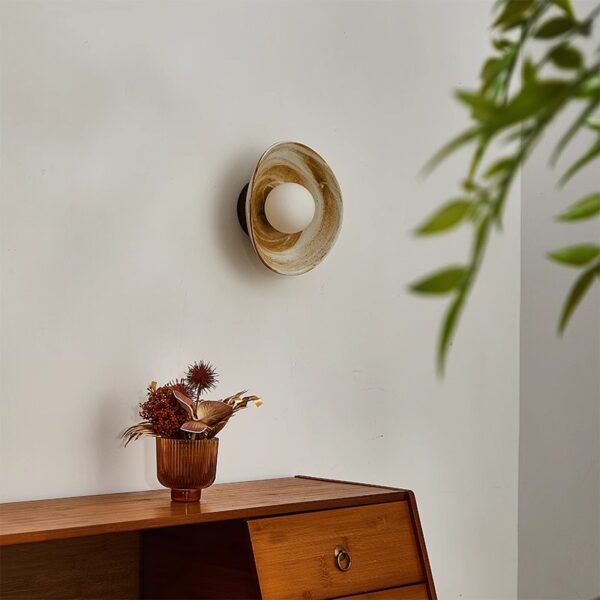 Japanese Wabi-Sabi Ceramic  Wall Sconce - 图片 5