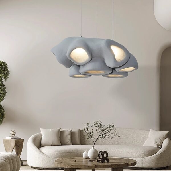 Japanese Living Room Chandelier, Wabi-Sabi Style, High Ceiling - 图片 3