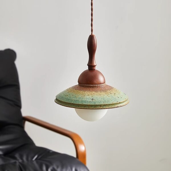 Neo-Chinese Style Ceramic Wooden Chandelier for Export - 图片 5