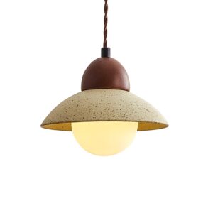 Vintage Industrial Ceramic Wooden Chandelier