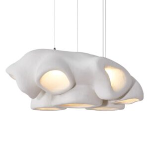 Japanese Living Room Chandelier, Wabi-Sabi Style, High Ceiling