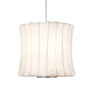 Small Oval Silk Pendant in Off White by Oi Soi Oi