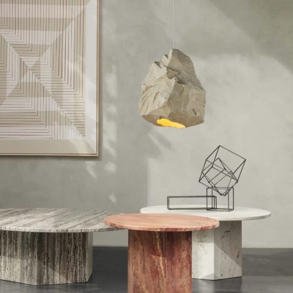Stone Lamp - Japanese Wabi-Sabi Style Restaurant Chandelier - 图片 2