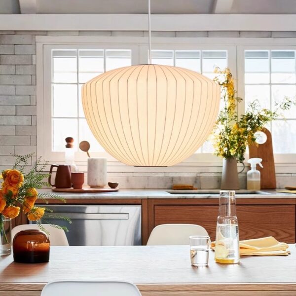 Hanging Lampshade for Minimalist Decor Silk Pendant Light - 图片 2