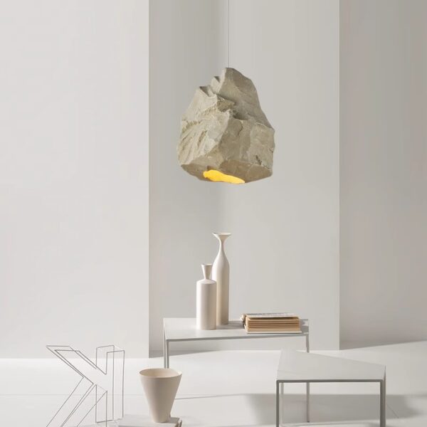 Stone Lamp - Japanese Wabi-Sabi Style Restaurant Chandelier - 图片 3