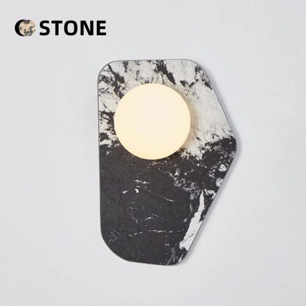 Contemporary Geometric Stone Wall Lamp - 图片 3