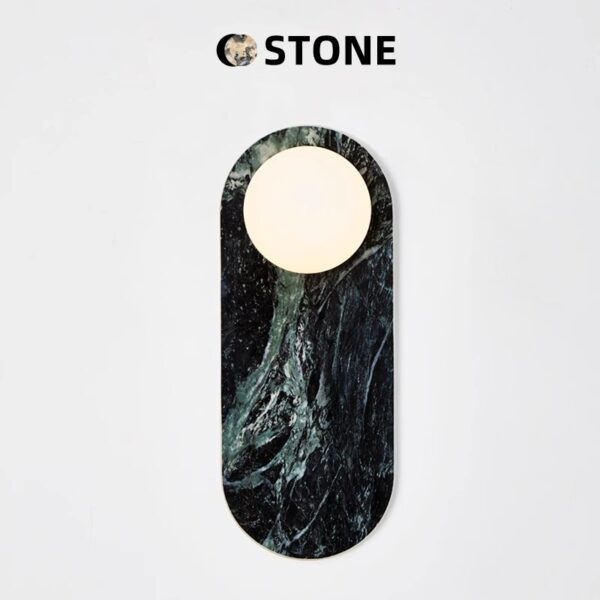 Art Deco Marble Wall Light Fixture - 图片 3