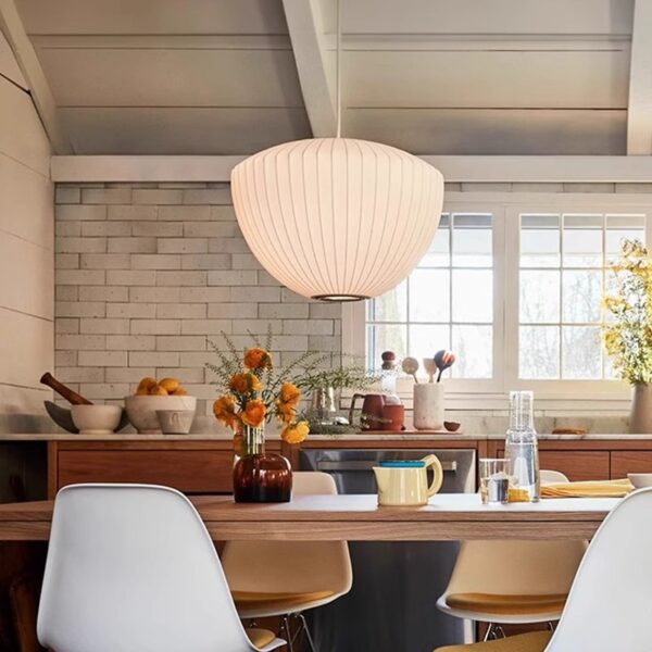 Hanging Lampshade for Minimalist Decor Silk Pendant Light - 图片 5