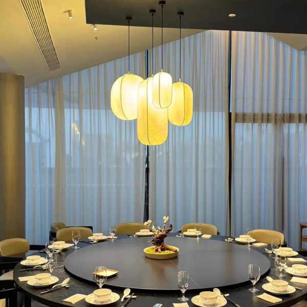 Japanese silk pendant light Lighting Factory Silk Pendant Light - 图片 4