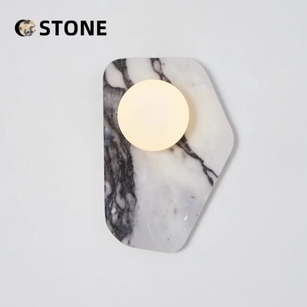 Contemporary Geometric Stone Wall Lamp - 图片 4