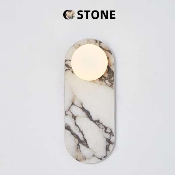 Art Deco Marble Wall Light Fixture - 图片 4