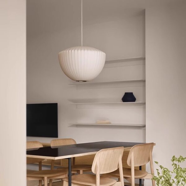 Hanging Lampshade for Minimalist Decor Silk Pendant Light - 图片 4