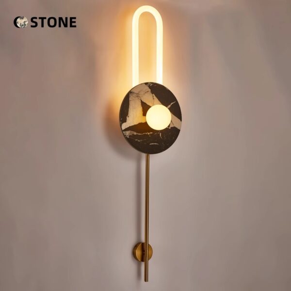 Bedroom Ambient Marble Wall Lamp - 图片 3