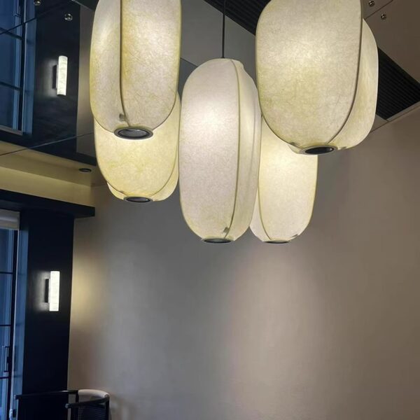 Japanese silk pendant light Lighting Factory Silk Pendant Light - 图片 6