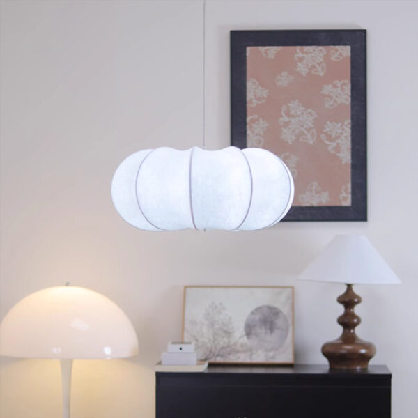 Modern Silk Pendant Light Soft Ambient Lighting Fixture - 图片 4