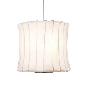 Small Oval Silk Pendant in Off White by Oi Soi Oi