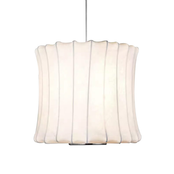 Small Oval Silk Pendant in Off White by Oi Soi Oi