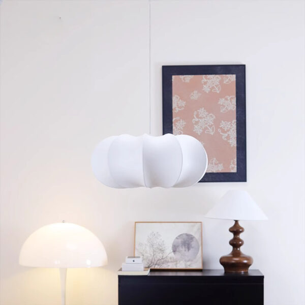 Modern Silk Pendant Light Soft Ambient Lighting Fixture - 图片 5