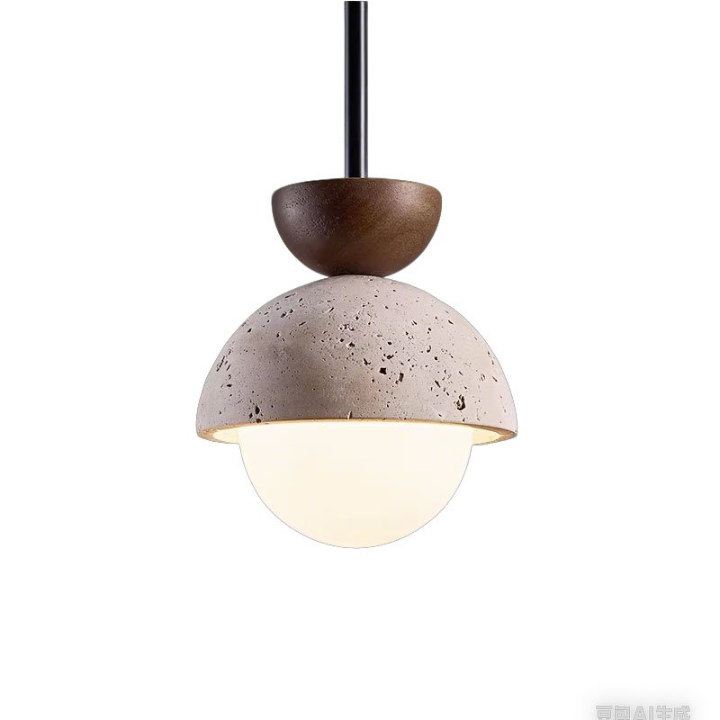 Yellow travertine pendant light for luxury commercial interiors by OBBAO Lighting