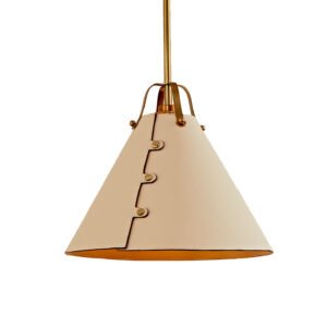 Sculptural Hand-Stitched Leather Pendant Light