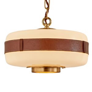 Dome Hand-Stitched Leather Pendant Light