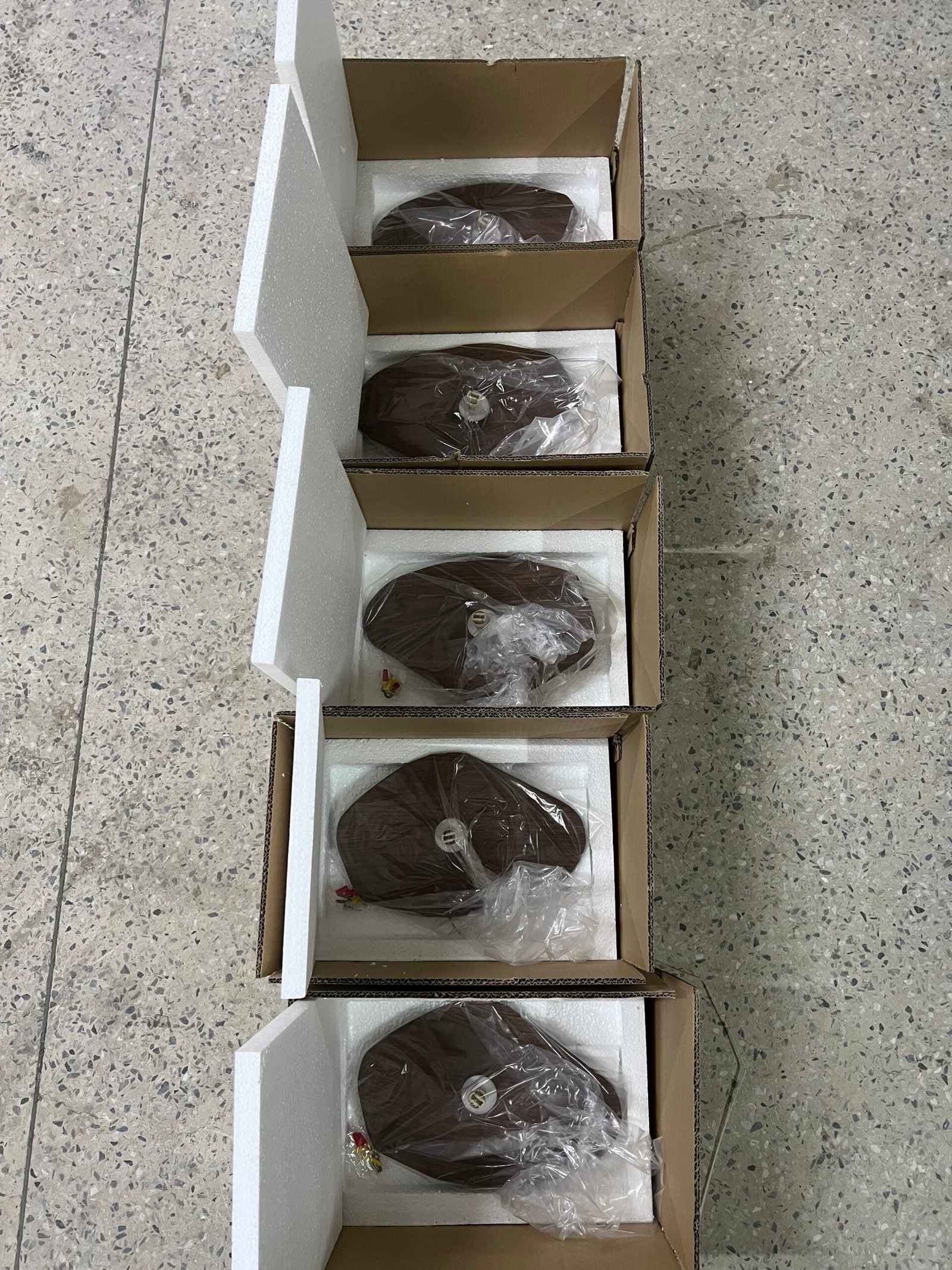 Batch inspection photo for custom stone wall light samples