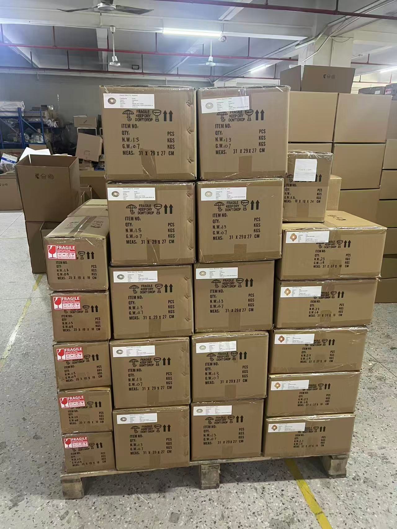 Shipment cartons ready for dispatch