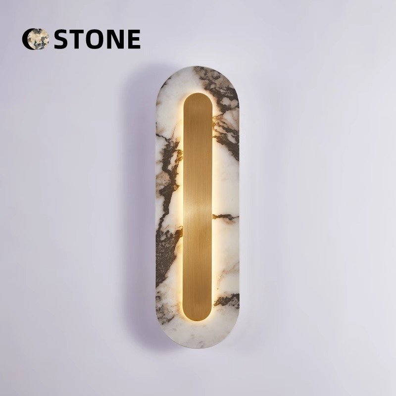 Decorative stone wall sconce sample for interior design review
