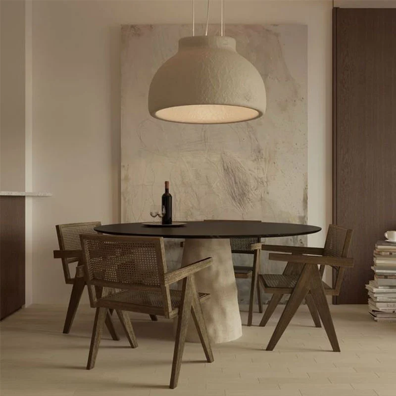 Custom pendant light in fabric for interior custom lighting design