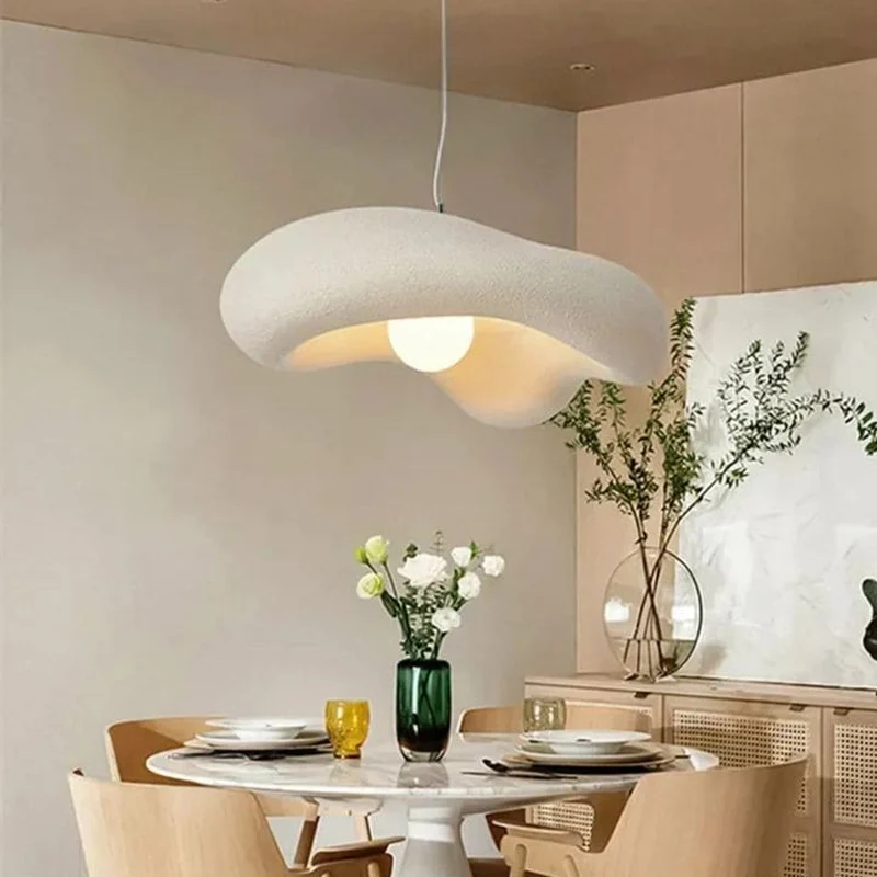 Custom pendant light in fabric for interior custom lighting design