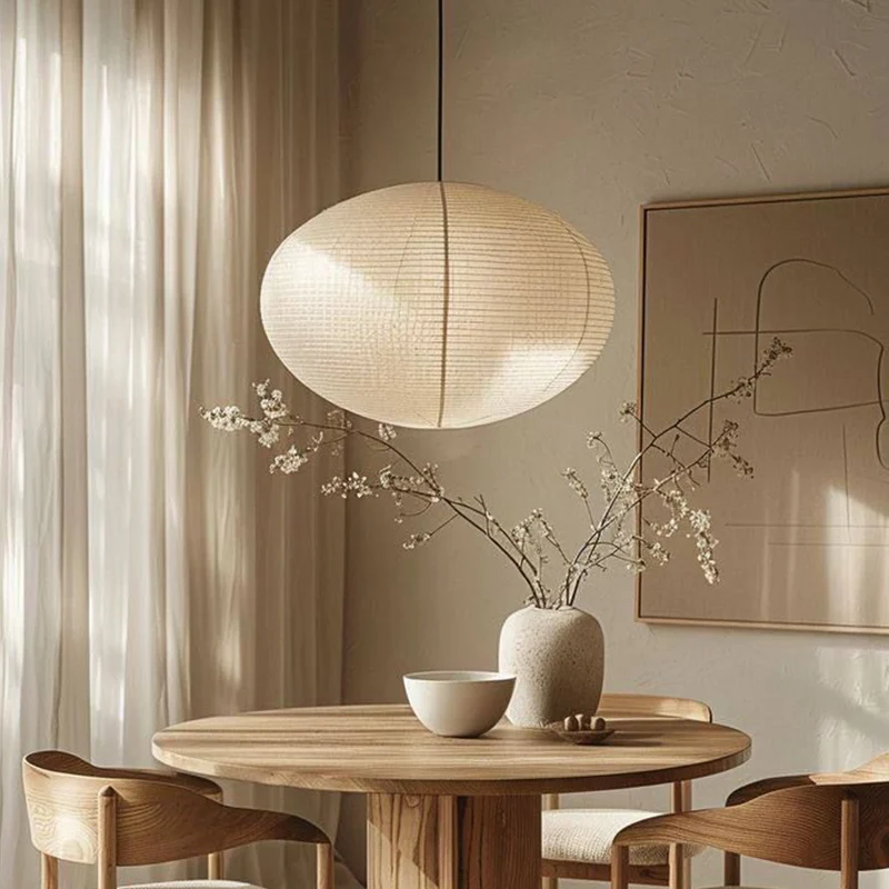 Custom pendant light in fabric for interior custom lighting design